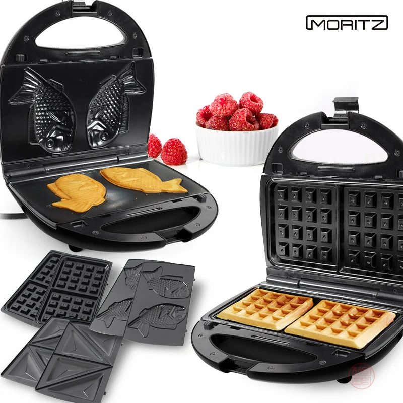 Moritz wapples maker 301B snack maker wapples sandwich crucian bread 3IN1 Wicker carp Bread Maker machine