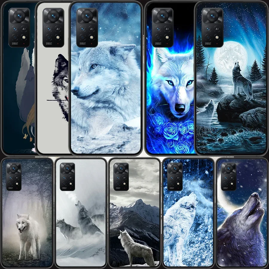 Coque de téléphone loup blanc neige et yeux bleus, étui pour Xiaomi Redmi 12 12C 10 10A 10C 9 9A 9C 9T 8 8A 7 7A 6 snapltK60 K40 K30 K20 Pro Cover S