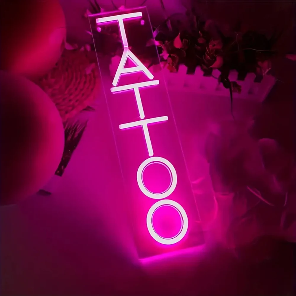 TATTOO Neon Sign Decor for Tattoo Salon Studio Shop LED Fun Wall Art Light for Business Store Logo Window Display Sign USB Power