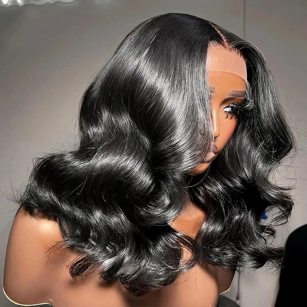

Short Body Wave Bob Wig 250 Density 13x4 Transparent Lace Front Wigs Human Hair Wig Pre Plucked Loose Wave 4x4 Lace Closure Bob