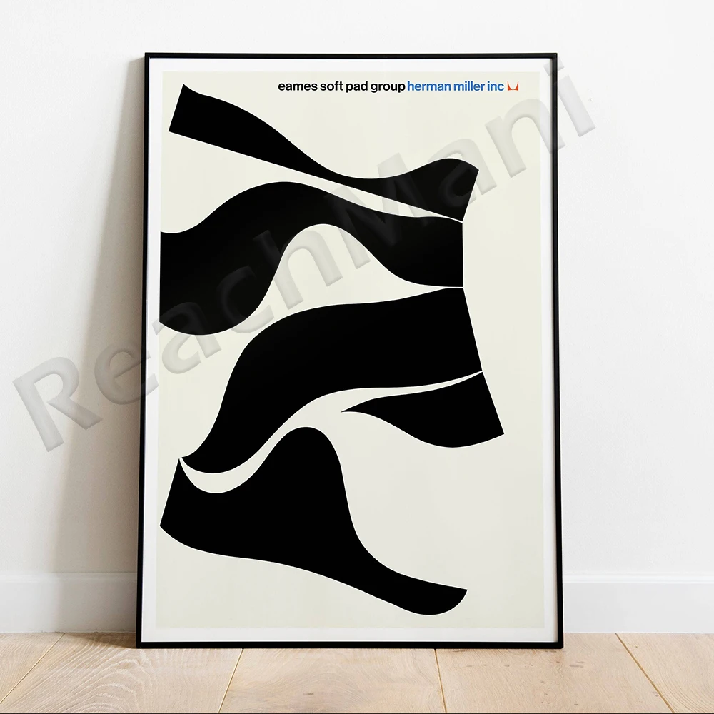Herman Miller Summer 1980 Picnic Chair Portrait Poster - Four Color Block Print Mid-Century Modern Abstract Art for Living Room