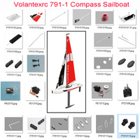 Volantexrc 791-1 65cm RC Boat Compass Sailboat spare : main boom rudder  shaft  and propeller  servo receiver  etc