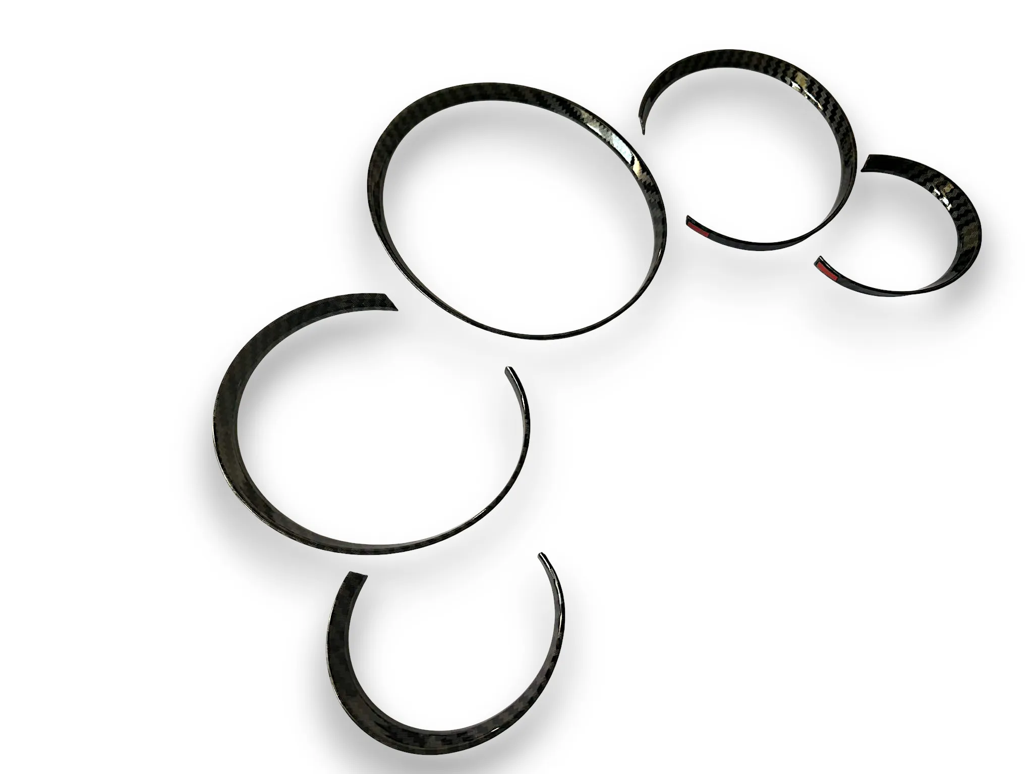Gloss Carbon Fiber Style Dashboard Dial Gauge Rings Bezel Trim For Porsche 911 997 GT3 GT3RS Turbo Targa - Total 5 Pieces view 4