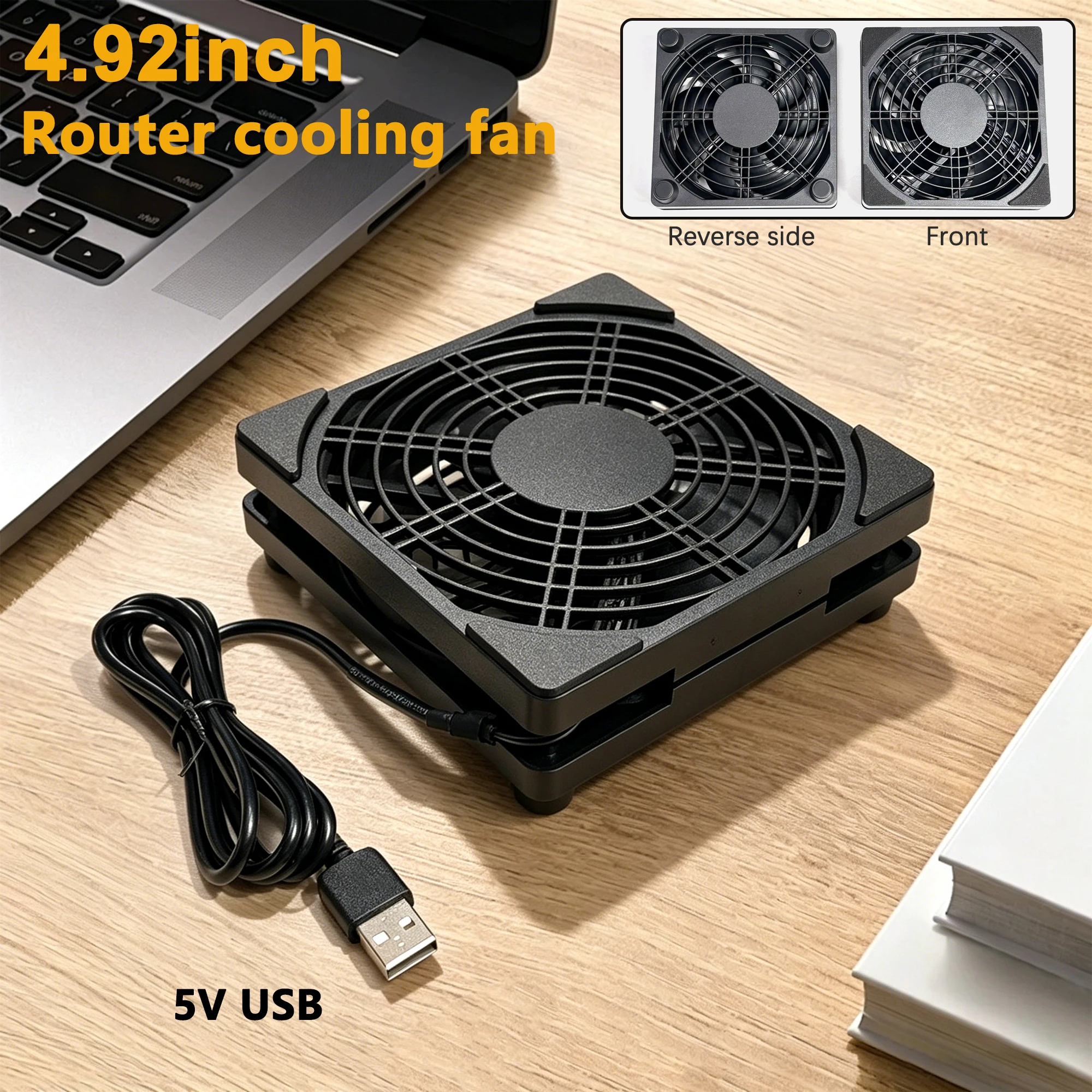AuyiHomu 1/2pcs 5V USB Powered 12CM Quiet Cooling Fan for Router TV Box PS5 Cooler