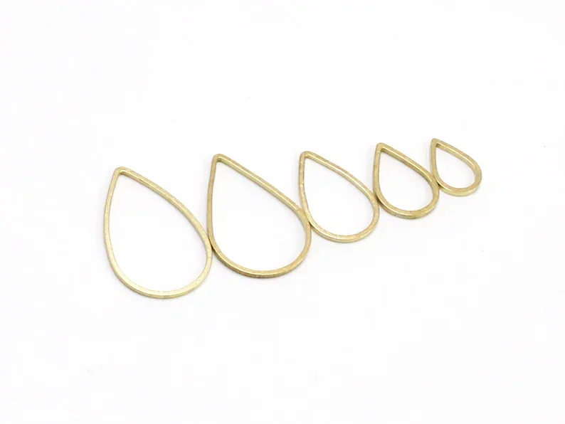 

50pcs Brass Drop Charm, Earring Connector, Earring Findings, All Size, DIY Polymer Clay, Jewelry Making -R2190