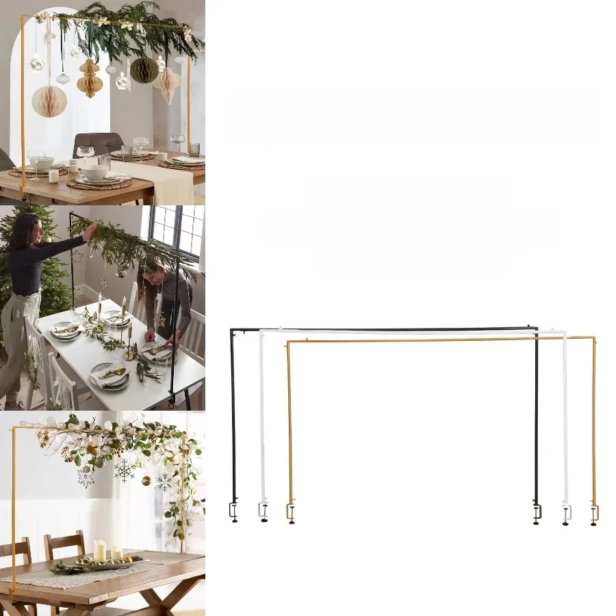 Verstelbare 46-98 inch tafelbooghanger met klem, over de tafelstangstandaard voor bruiloften, verjaardagen, feesten, woondecoratie - afbeelding 2