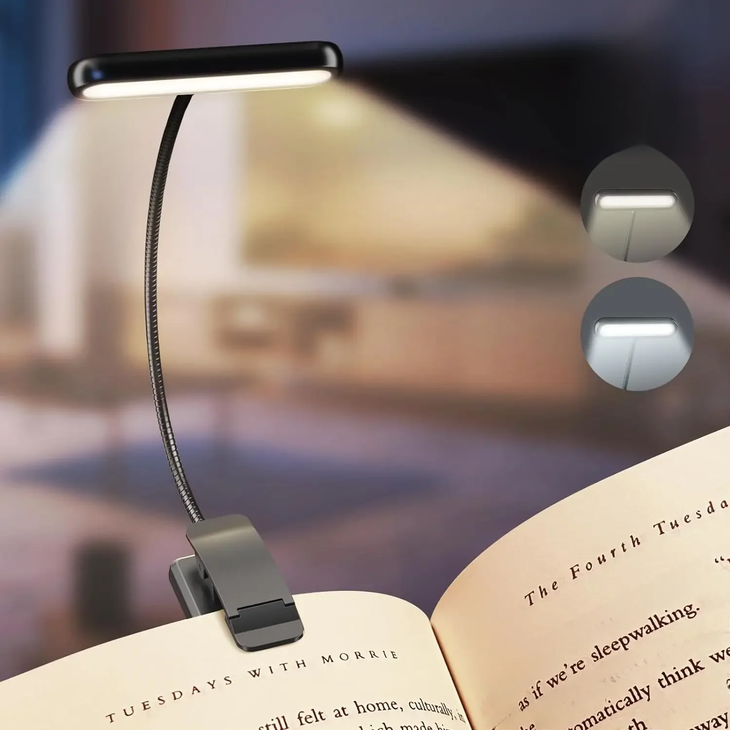 14-LED-Buchlampe USB-Aufladbare Leselampe Warmweiß Kaltweiß Tageslicht Tragbare Flexible Einfach zu Befestigende Nachtleselampe