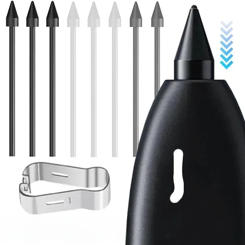 Stylet tactile S stylo conseils pointes de remplacement avec Clip pour Samsung Galaxy S24 S24Ultra Tab S9 S9U S9FE S crayon pointe de rechange en métal