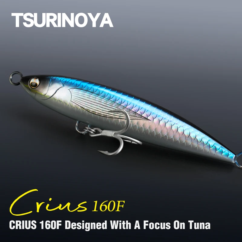 TSURINOYA Topwater Pencil Fishing Lure 160mm 60g CRIUS 160F Floating Stickbait Artificial Hard Bait for GT Sea Fishing Lures