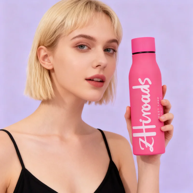 

Розовая бутылка для воды с изоляцией из нержавеющей стали, 500 мл — вакуумный стакан с двойными стенками для холодной и 8 часов.