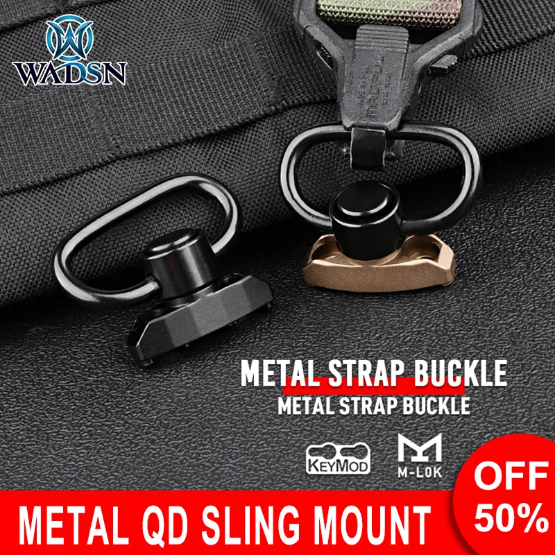 

Wadsn Metal Tactical QD Rotation Sling Swivel Mount Strap Buckle for M-Lok Keymod Rail Quick Release Steel Push Button