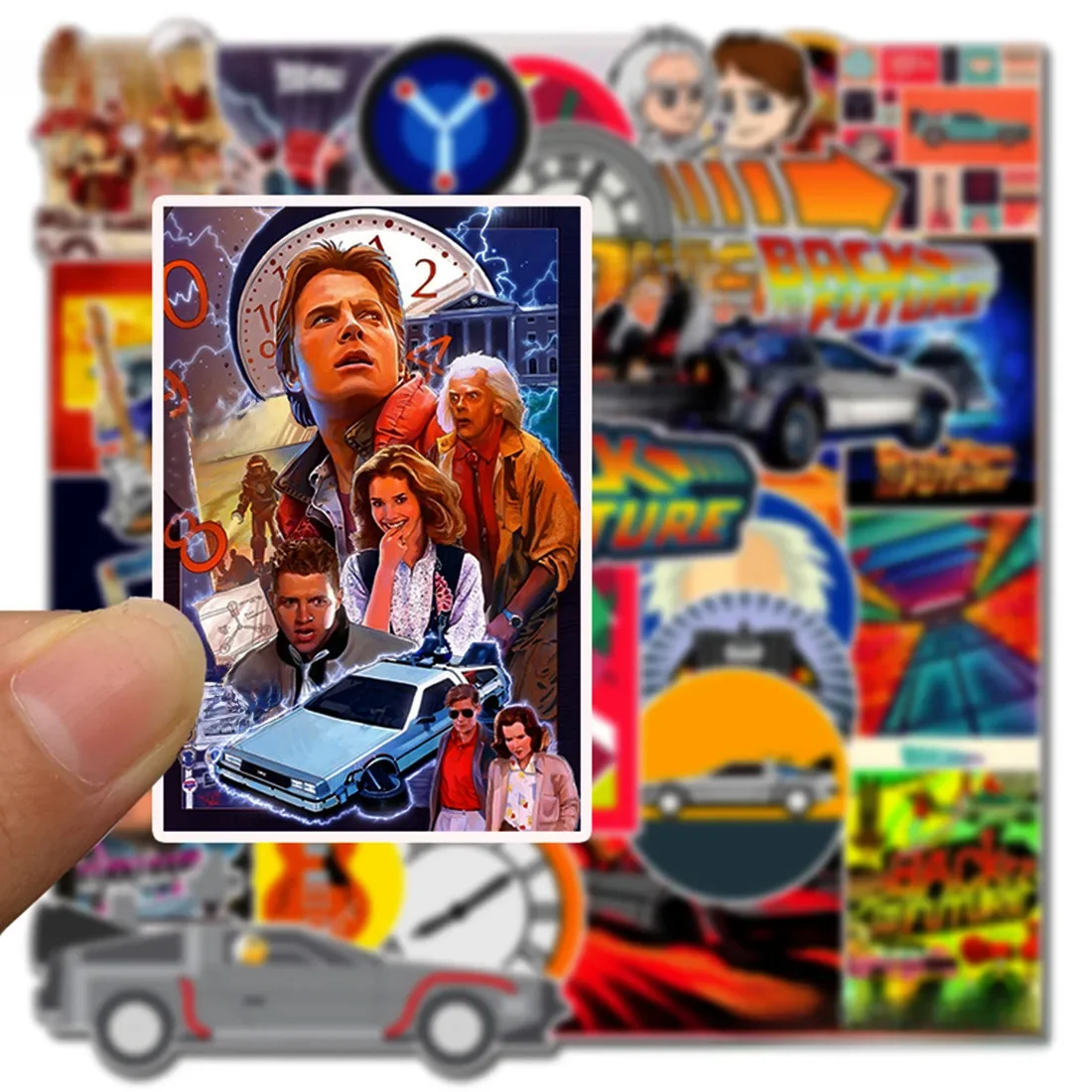 AliExpress HOTEMPO 50pcs Classic Movie Back To The Future Stickers for Mobile Phone Laptop Luggage Case Skateboard Bike