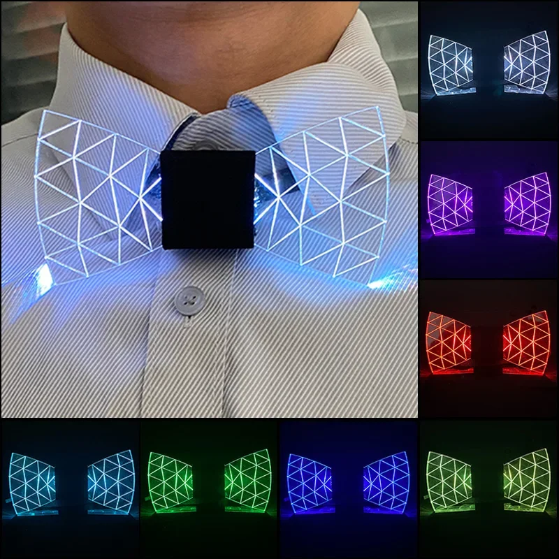 LED Acryl Fliege Leuchten LED Männer Fliege Leuchtende Fliege Kostüm Männer Krawatten DJ Dance Glow