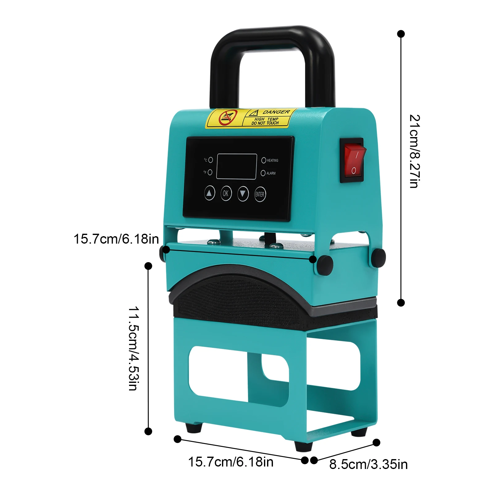 Blue Cap Press Machine, Heat Press Machine for Caps, Mini Easy Hat Press Machine, Aluminum, Iron, Silicone, Electroplating