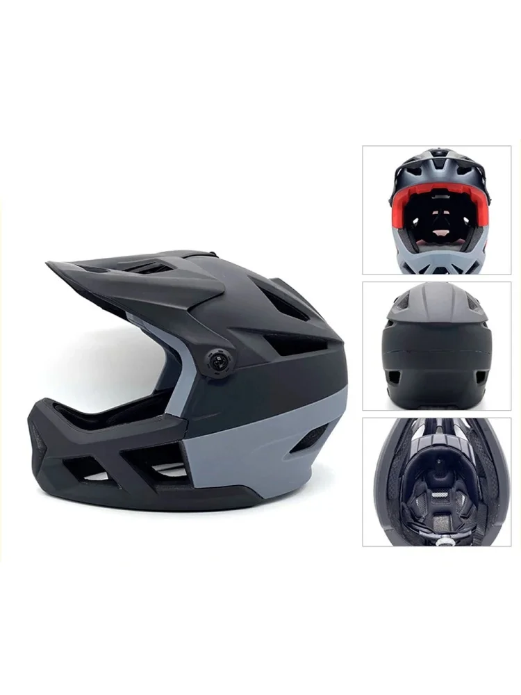AliExpress Full Face Mountain Bike Helmet for Men Women Road Lightweight Adjustable Visor and Goggle Port 55-59CM Impact-Resistant Bicycle