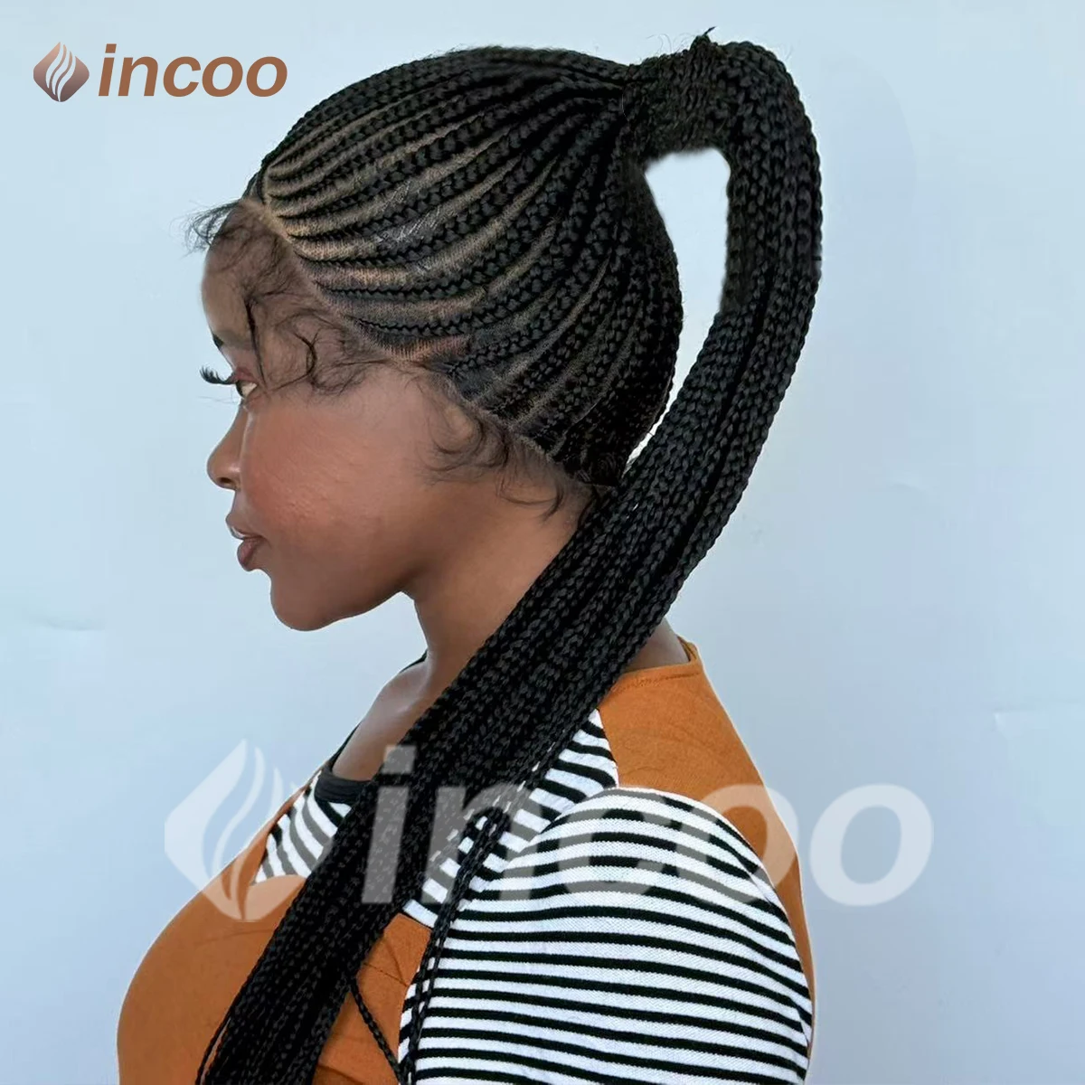 30 "الاصطناعية أوبدو شعر مستعار مضفر سوبر خفيفة الوزن كامل الدنتلة Knotless صندوق ذيل حصان الضفائر شعر مستعار للنساء مع شعر الطفل #3