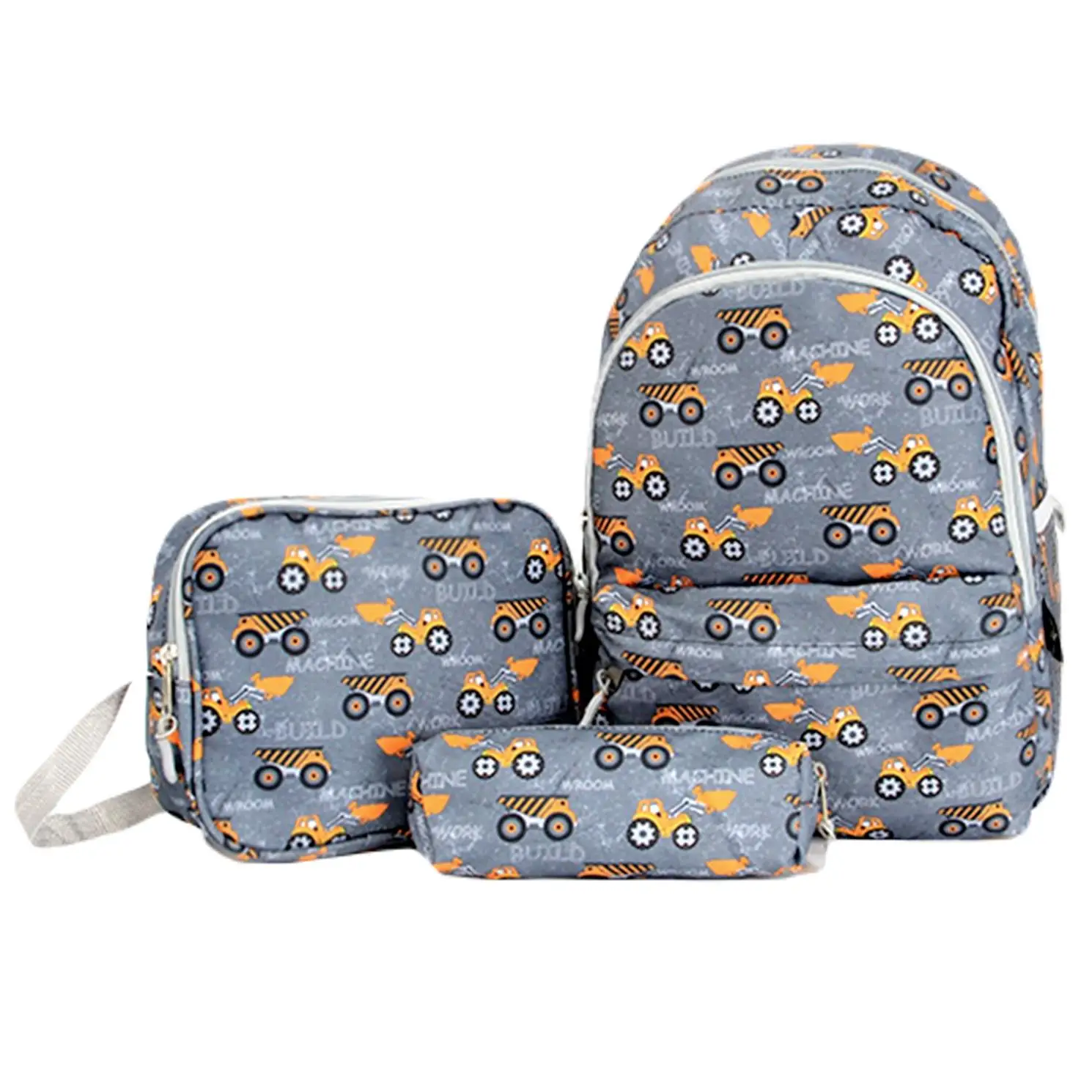 

Cambridge Polo Club Truck Pattern Triple School Bag Set (Backpack, Lunch Box and Pencilcase) Waterproof Package for Students