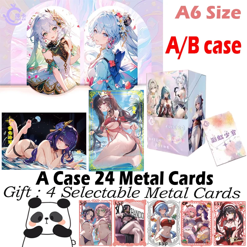 New A6 Size Goddess Metal Card Rainbow Girl Waifu Board Doujin Booster Box Hobby Game Card Spicy Rare Card LSP SSP SSR Toy Gifts