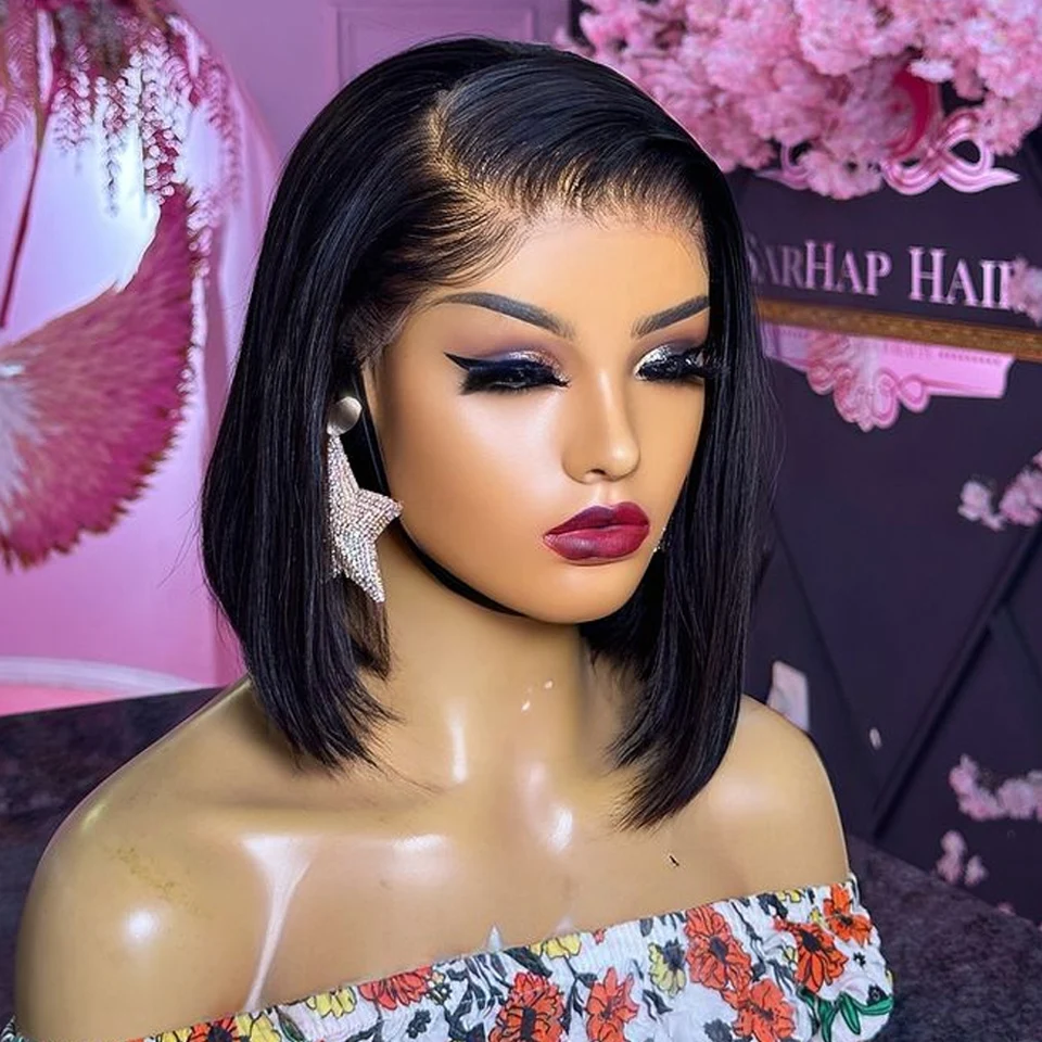 

200% Density Straight Bob Wigs Human Hair 13X4 Lace Frontal Wigs Short Bob Lace Wigs Natural Wig 100% Human Hair For Black Women