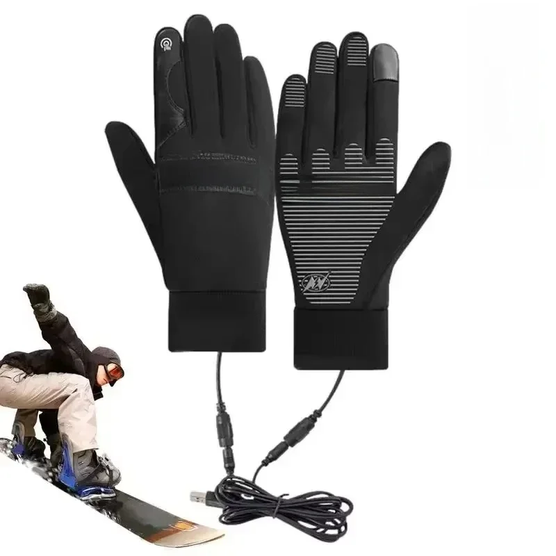 AliExpress NONE USB heated gloves, waterproof touch screen, winter skiing gloves, warm hands, outdoor fishing, skiing, motorcycle bicycle gloves
