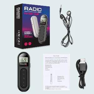 New Mini Radio FM Rechargeable with Back Clip Pocket Portable Sports Running Meeting FM Mini Radio