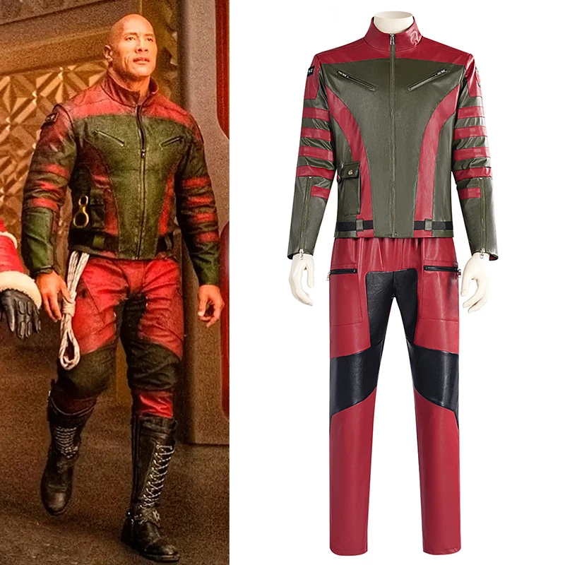 

Фильм Red One Dwayne Johnson Косплей для взрослых Красная защита для тела Callum Drift Кожаная куртка Брюки Наряд для мужчин Костюм на Хэллоуин