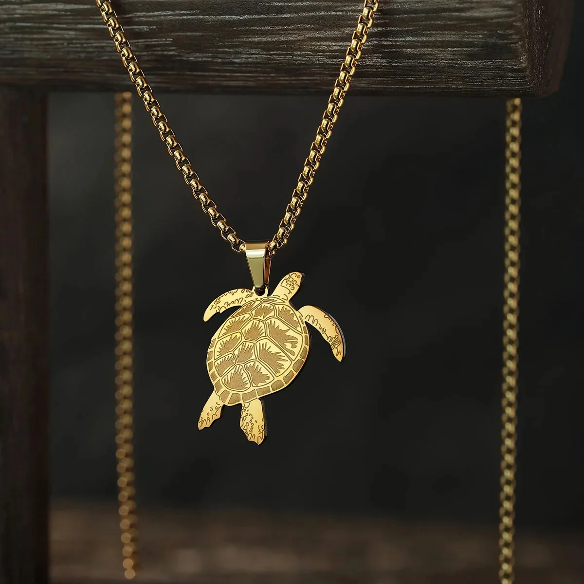 Kinitial-Colliers de la présidence en acier inoxydable pour hommes et femmes, tortue de mer, animal de mer océanique, bijoux, cadeau pour amoureux