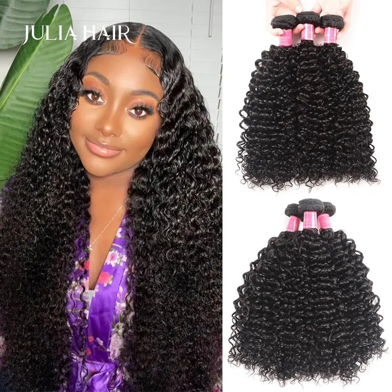 Julia Hair 100% Curly Weave Human Hair Bundles Remy Hair 8-26