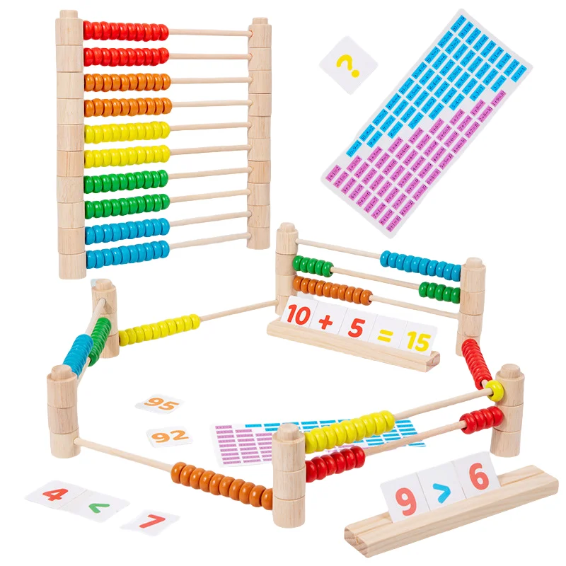 Montessori Educational Counting Toy Wooden Detachable Abacus For Kids Preschool Math Learning Teaching Aids Toddler Puzzle Gift