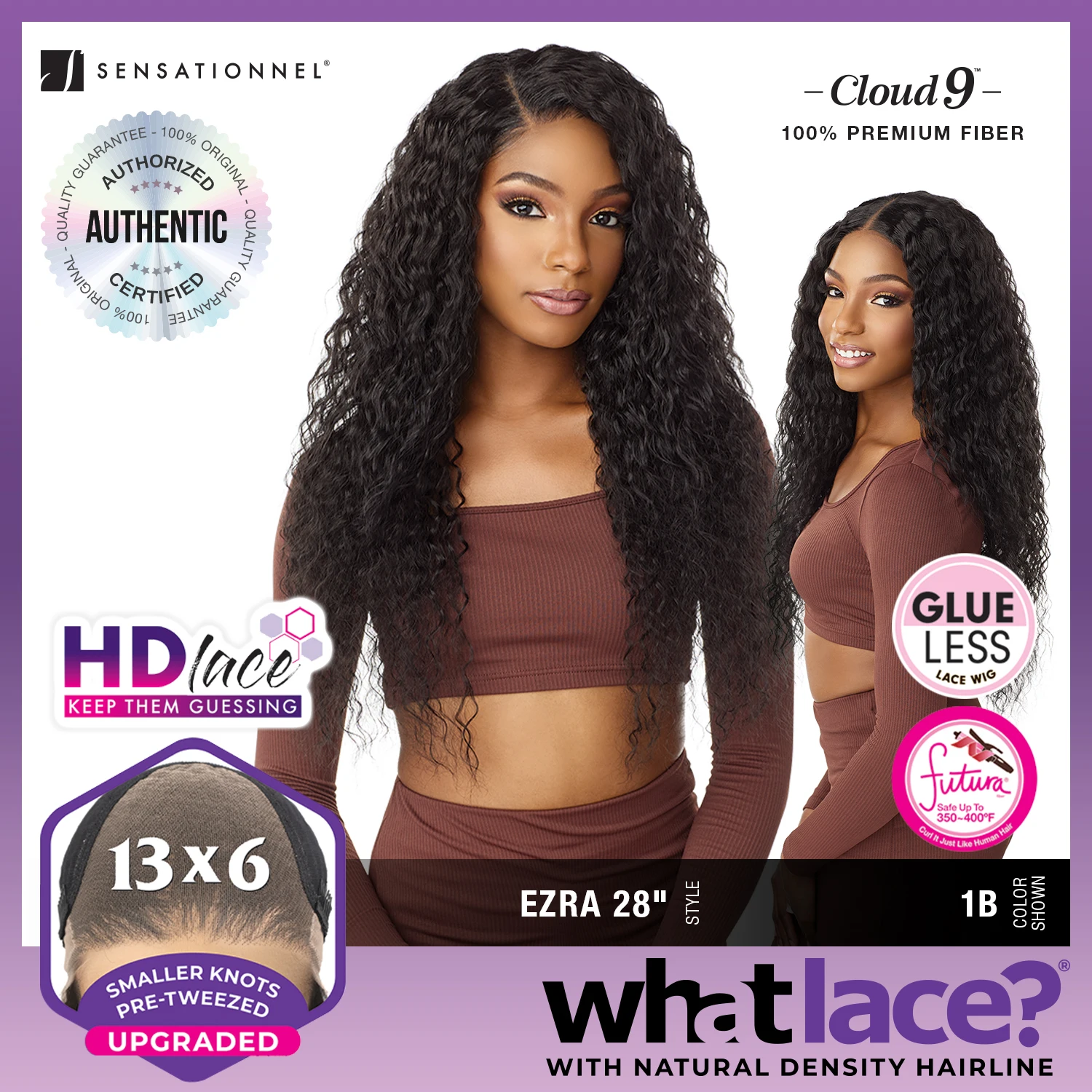 Sensationnel Cloud 9 What Lace Human Hair Blend HD Lace Front Wig 13X6 Ezra 28