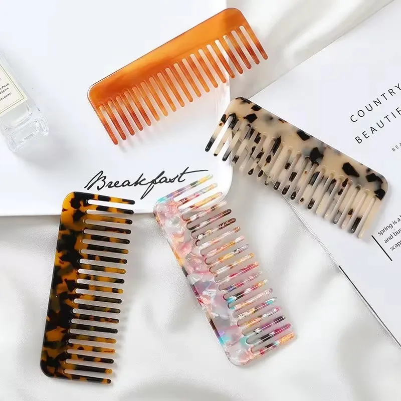 Anti-static Massage Hair Combs Korean Fashion Acetate Colorful Hairdressing Comb Hair Brush for Women Girls Hair Styling Tool