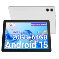 10.1 Inch Android15 Tablet A10,Octa‑Core A523 CPU,20GB(3+17GB Virtual) RAM 64GB ROM,1280*800 IPS Display,Face ID Unlock Dual Speakers WiFi 2.4G&5G Bluetooth5.0 GPS 5000mAh Tablet for Study Entertainment