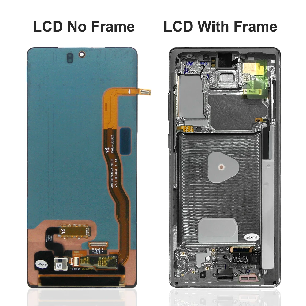 For AMOLED LCD with Frame For Samsung Note 20 Lcd Display Digital Touch Screen Replace For Note20 N980 N980F SN980F/DS Screen