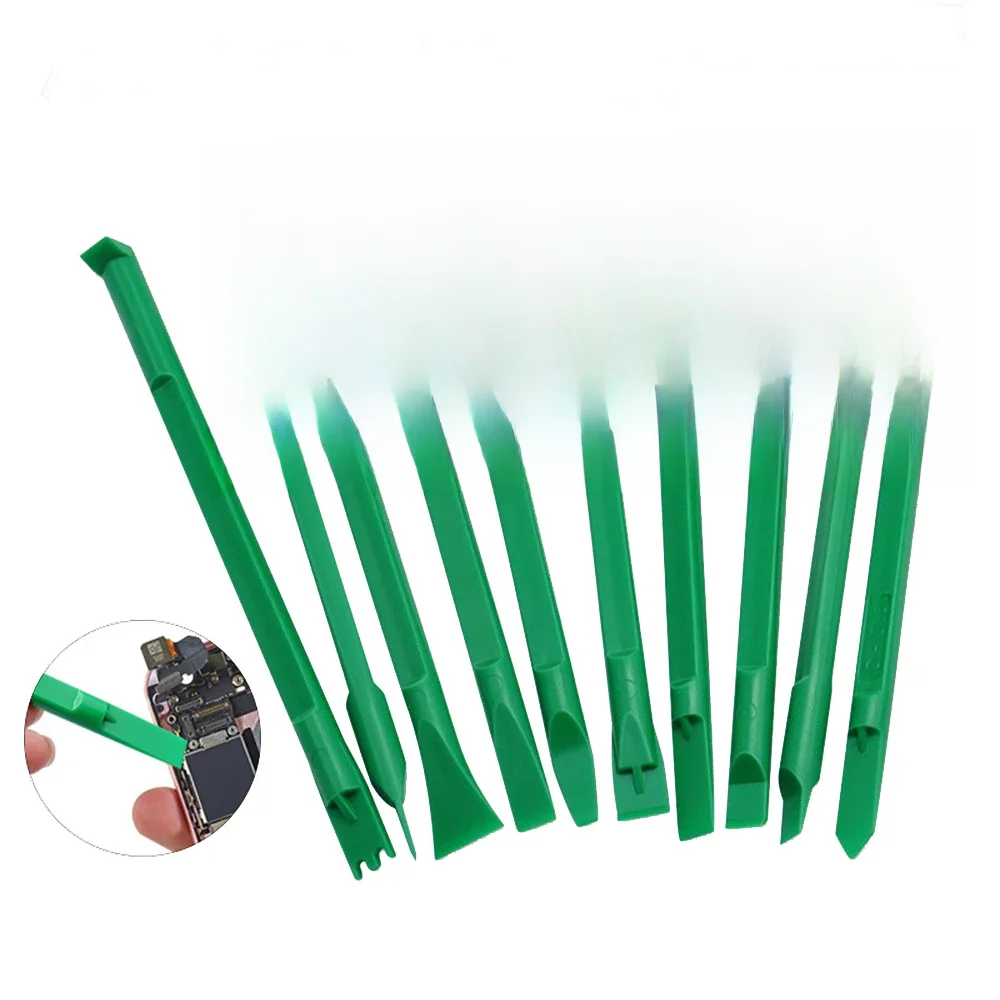10 in 1 Plastic ESD Crowbar Pry Spudger Opening Tools Set for iPhone iPad CellPhone LCD Screen Back Cover Flex Cable Disassembly