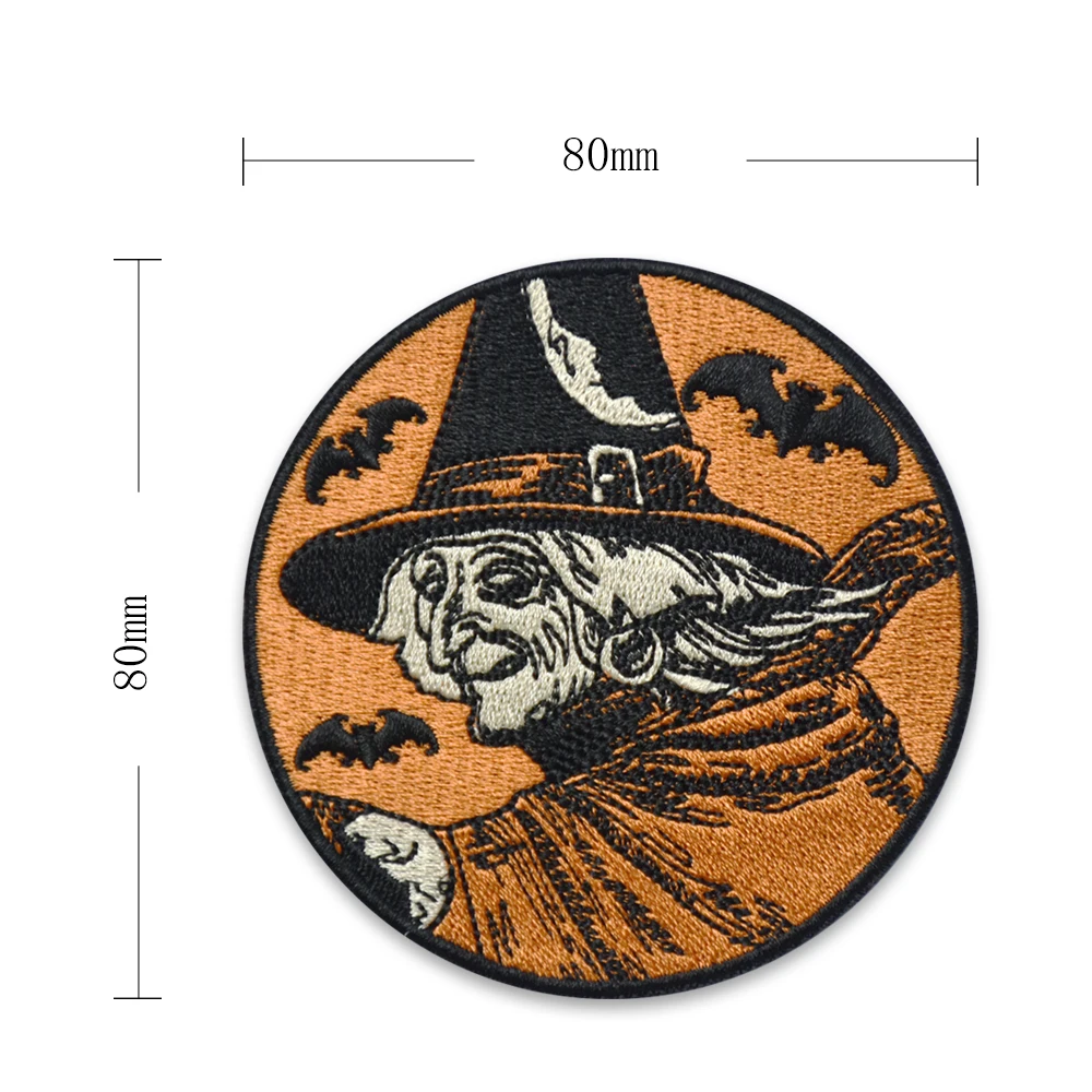 Witch Monster Fariytale Embroidery Patches for Clothing Iron on Jackets Cool Applique Patch Sewing Clothes Badges