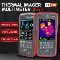 TOOLTOP ET13S Upgraded 192*192 Thermal Camera 9999 Counts Multimeter 2in1 Thermal Imager Floor Pipe Heating Electronics Tester