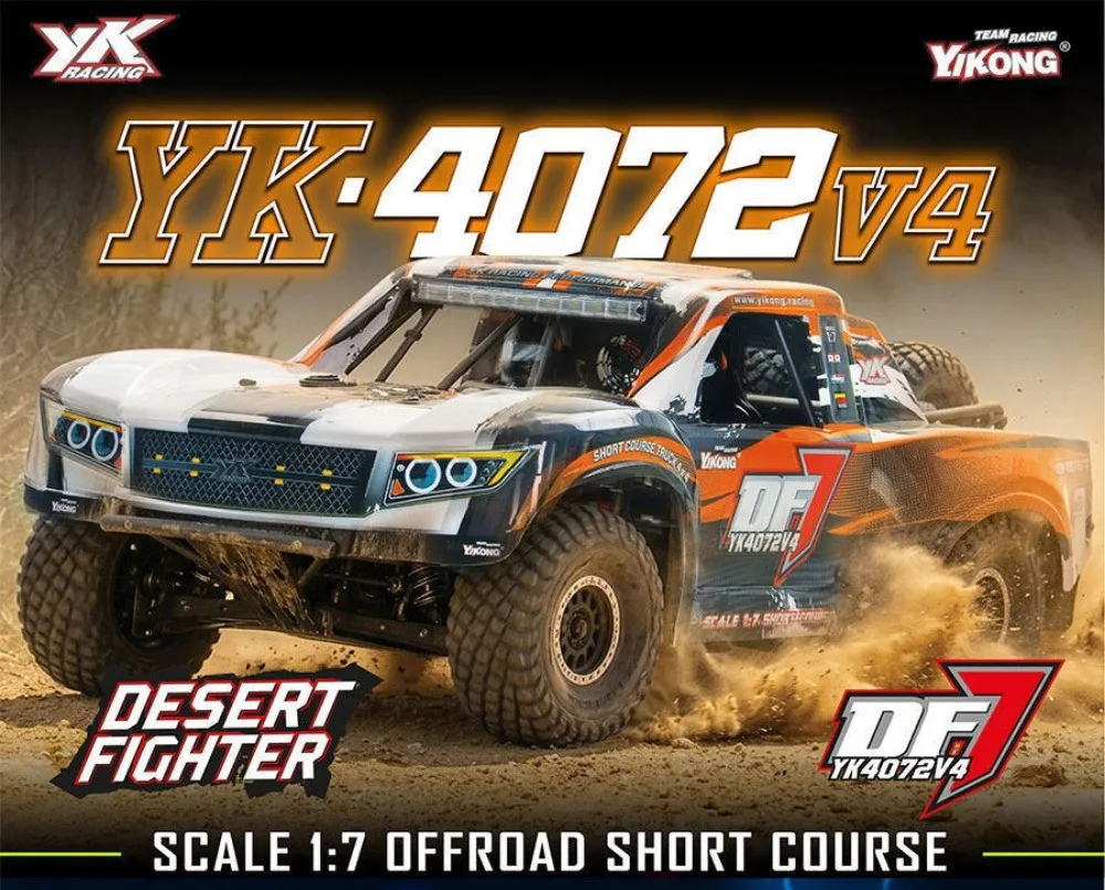 YIKONG YK4072 V4 DF7 6S Brushless 1/7 RC 4WD Off-road Vehicle Toy Electric Remote Control Model Car