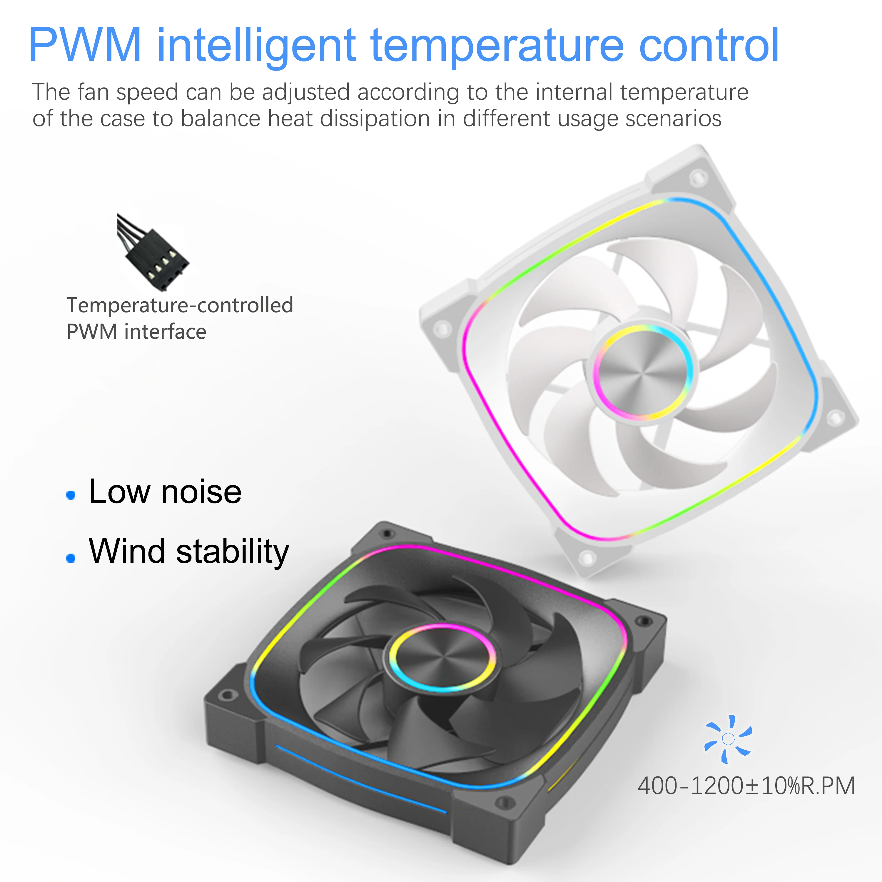 1/3pcs 12cm ARGB PC Fan, 5V 3Pin Addressable RGB CD Pattern Cooling Fan, PWM Quiet Case Fan for Desktop, Black/White Available