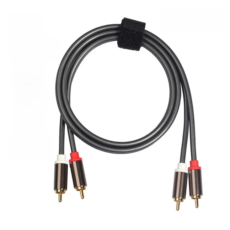 Câble Audio RCA 1m/1.8m/3m/5m/10m/3 pieds, 2 RCA à 2 RCA plaqué or 24K, câble Audio stéréo mâle à mâle blindé sans oxygène