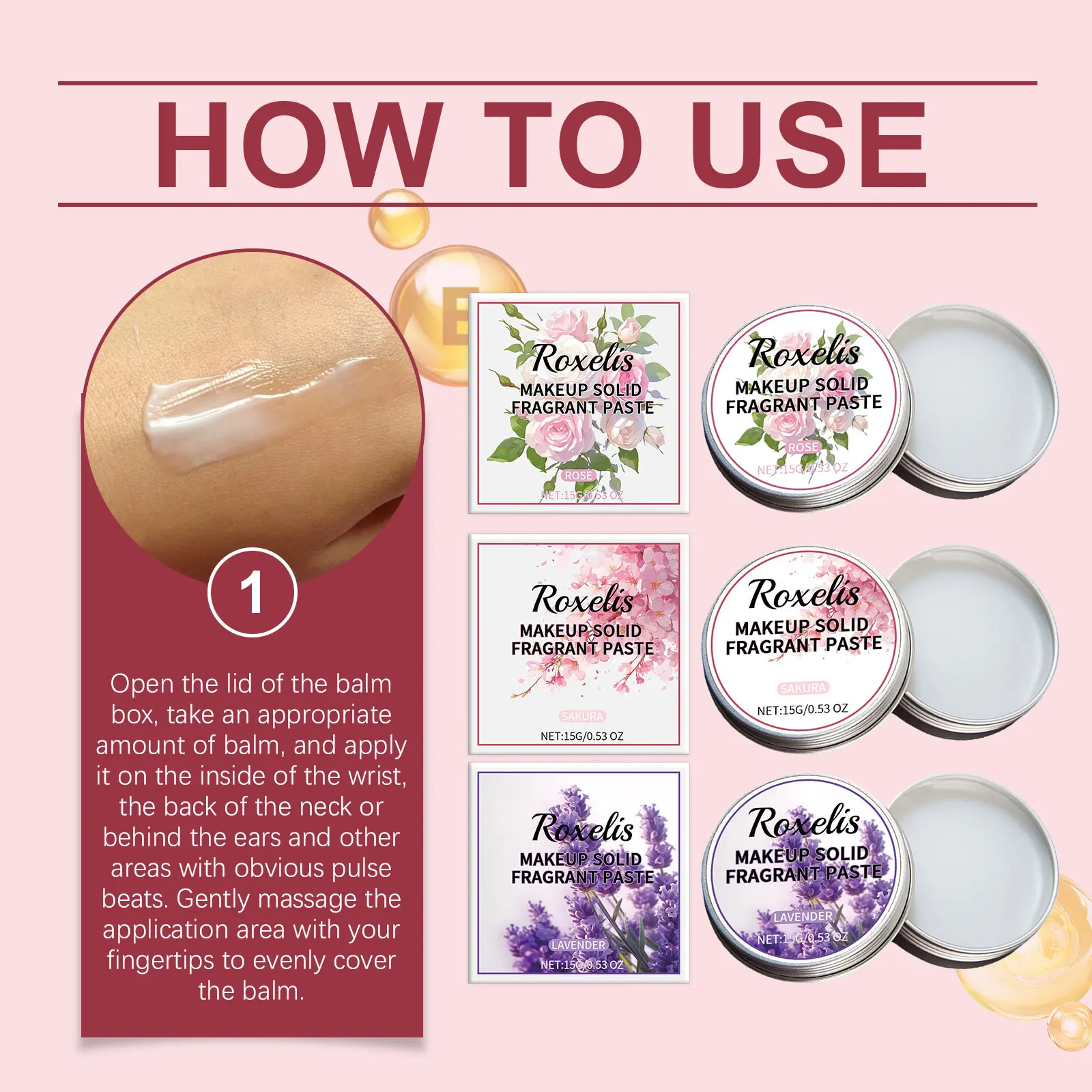 عطر روكسيليس الصلب المزين بالزهور، جيب محمول، عطر أنيق يدوم طويلاً، مزيل عرق الجسم، مكياج نسائي، بلسم صلب #5