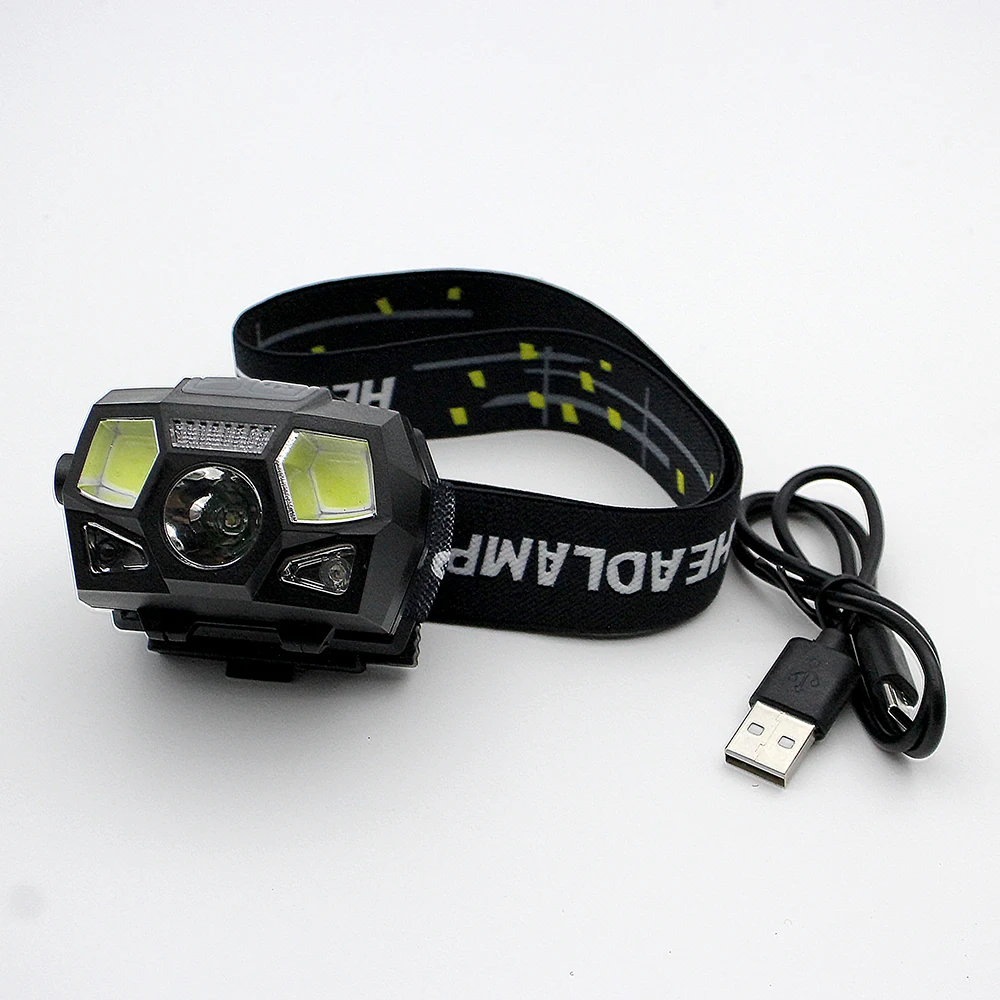 JOAXOR casco táctico LED montado, NVG, luz de escudo montada, inducción de carga USB, adecuado para caza y pesca al aire libre