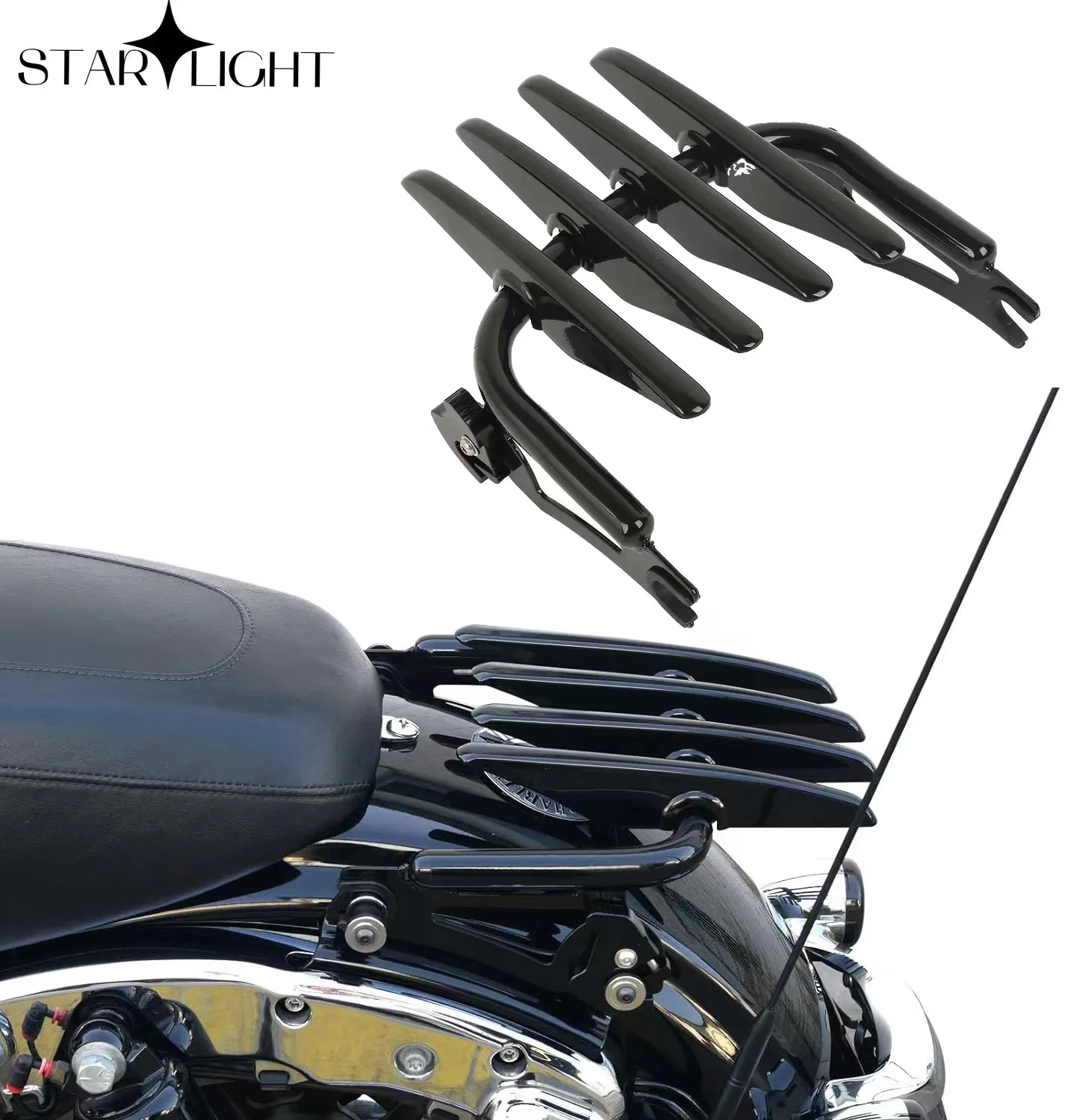 

Глянцевый черный монтажный багажник, съемный стелс для Harley Touring Street Electra Glide Road King FLHT FLHX 2009-2023