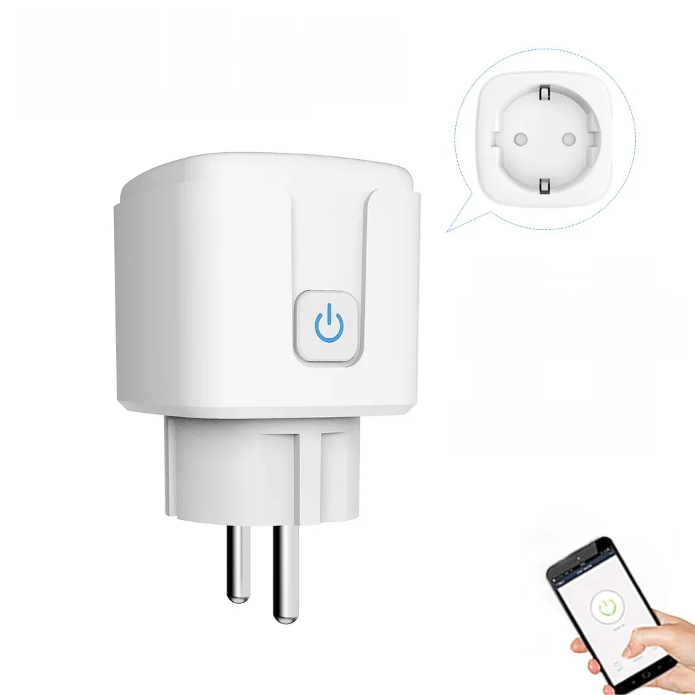 Tuya Smart Socket Outlet EU Plug 16A/20A With Power Monitor Timing Voice Control Wifi Smart Plug Works With Alexa Google Home — zdjęcie 2