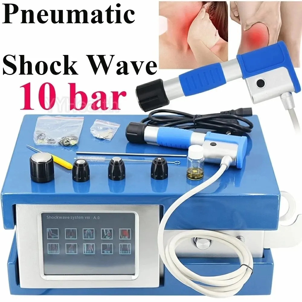 

10 Bar Pneumatic Shockwave Therapy Machine Extracorporeal Physiotherapy Shock Wave ED Treatment Pain Relief Health Care Tools