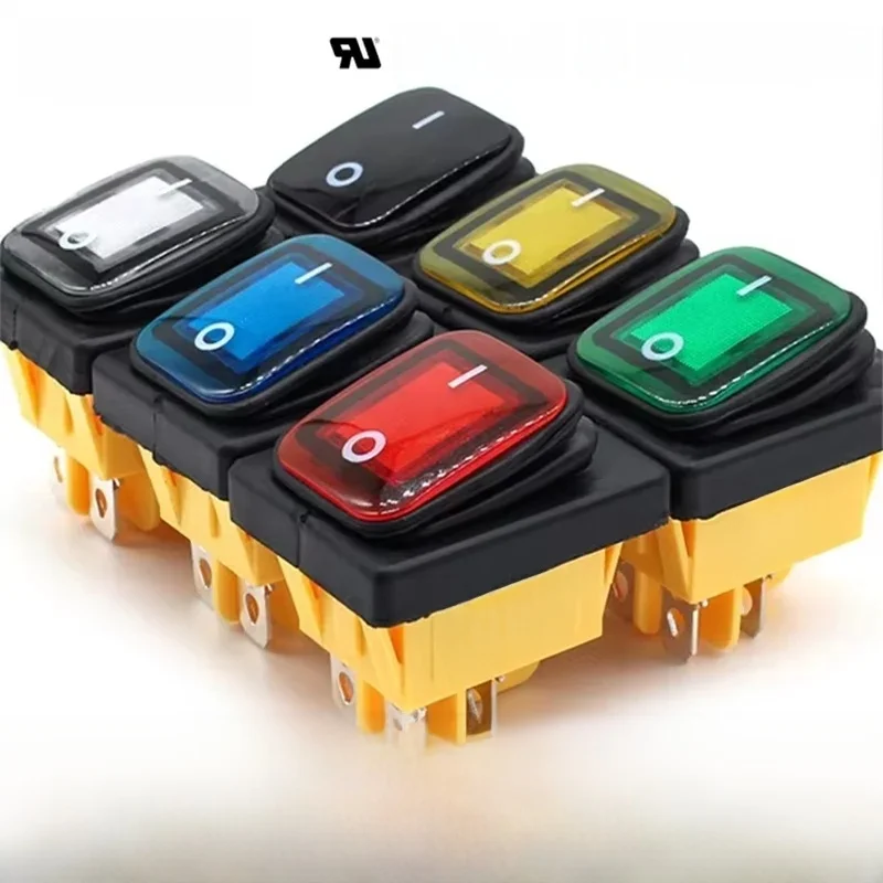 on off 30A/250V Heavy Duty 4 pin DPST IP67 Sealed Waterproof T85 Auto Boat Marine Toggle Rocker Switch with LED 12V 220V 30x22 — zdjęcie 2
