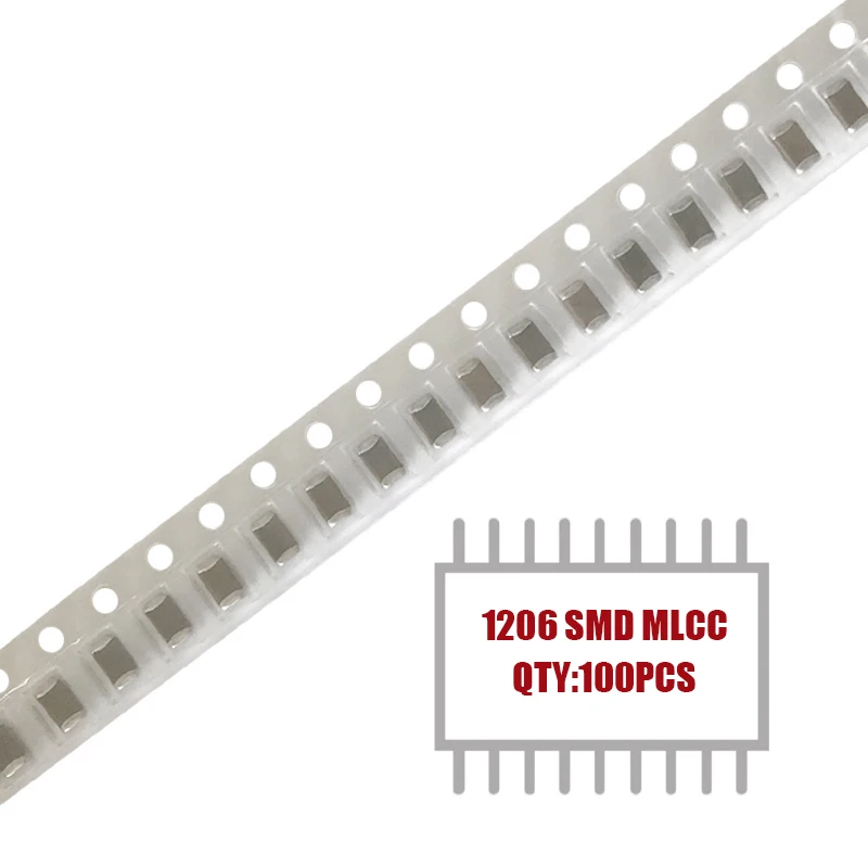 

MY GROUP 100PCS 1206 X5R SMD 6.3V 100uF MLCC Ceramic Capacitor in Stock