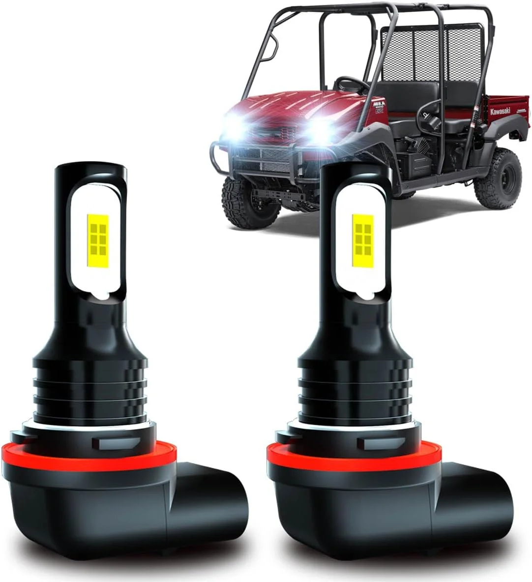 2Pcs LED Bulbs For 2020 Kawasaki Utility MULE 4010 TRANS4X4 (KAF620RLS) 34901-HR3-A21 6000K High Bright  ATV UTV LED Lamps