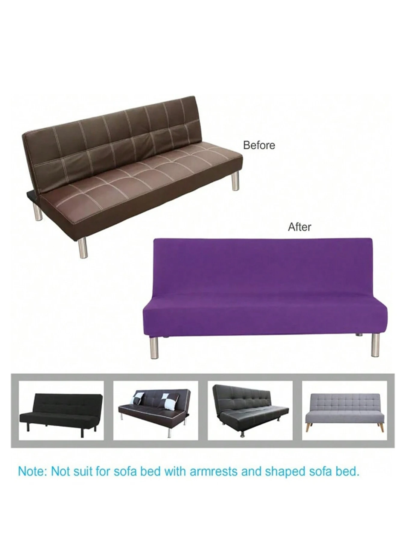 1-teiliger Stretch-Jacquard-Sofabettbezug, Futonbezug für Wohnzimmer, Schlafzimmer, einfacher Stretch-Spritzschutz, hohe Qualität – Detail 2