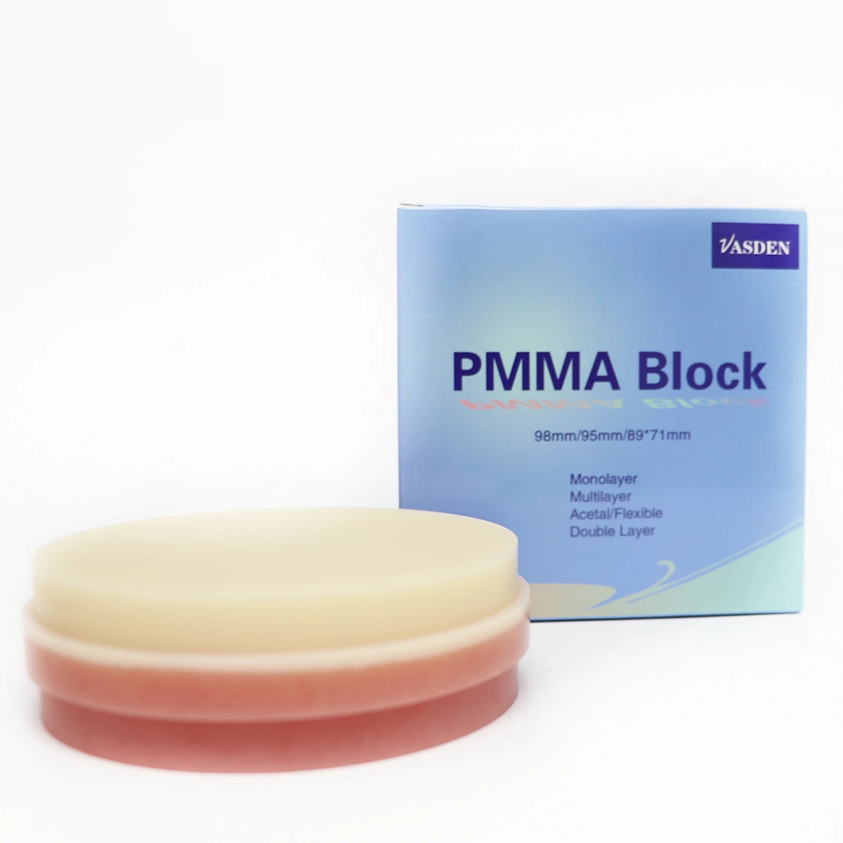 Double Layer PMMA Disc Full Denture PMMA Block Resin Cad Cam Material Bilayer PMMA Disc for Dental Lab