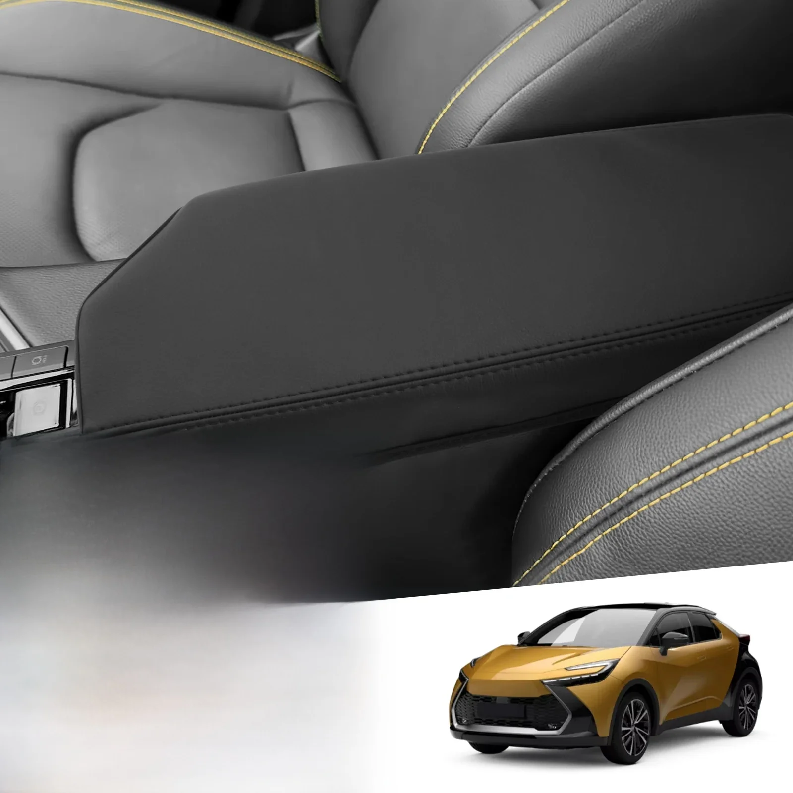 RUIYA Car Central Control Armrest Cover Pad do Toyota C-HR CHR Hybrid 2024 2025 2026 Pojemnik na podłokietnik z kierownicą po lewej stronie Auto Toyota C-HR 2024 Akcesoria — zdjęcie 2